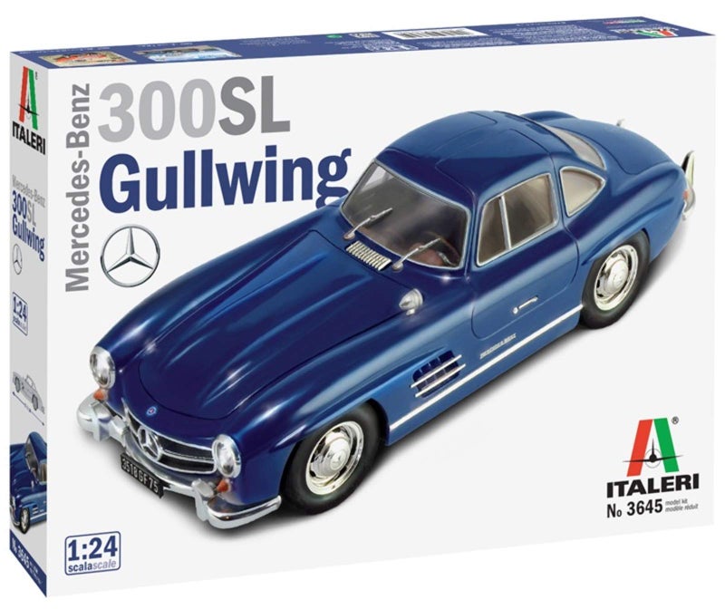 Italeri 3645S - 1:24 Mercedes Benz 300 SL Gull Wing, Stand Model Making, Crafts, Hobby, Gluing, Plastic Construction Kit, Unvarnished - Image 1